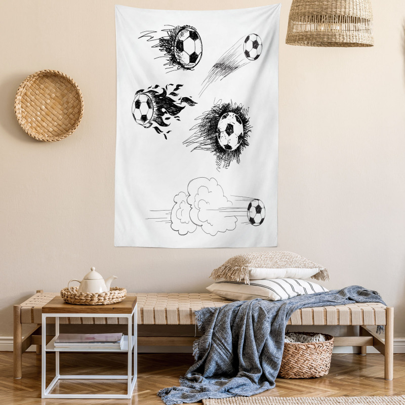 Football in Flame Tapestry