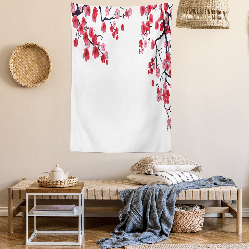 Sakura Branch Petal Tapestry