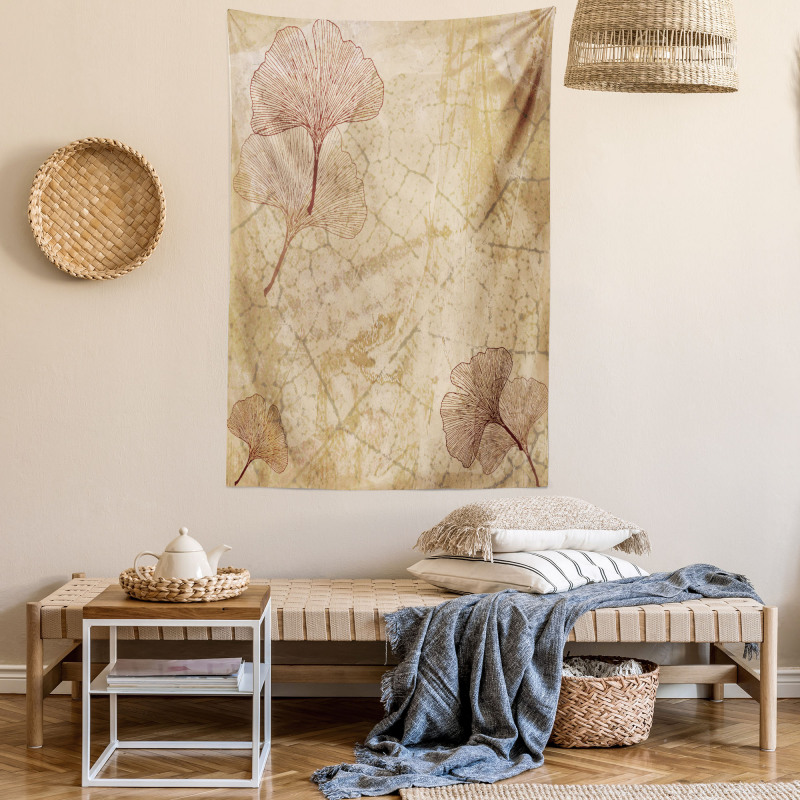 Vintage Leaves Grunge Tapestry