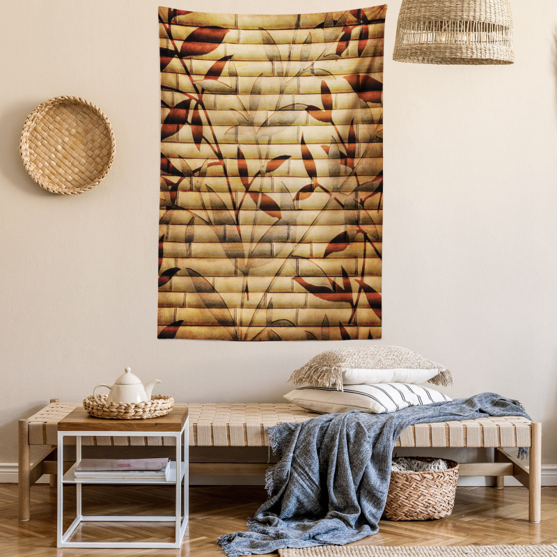 Bamboo Leaves Bohemian Tapestry