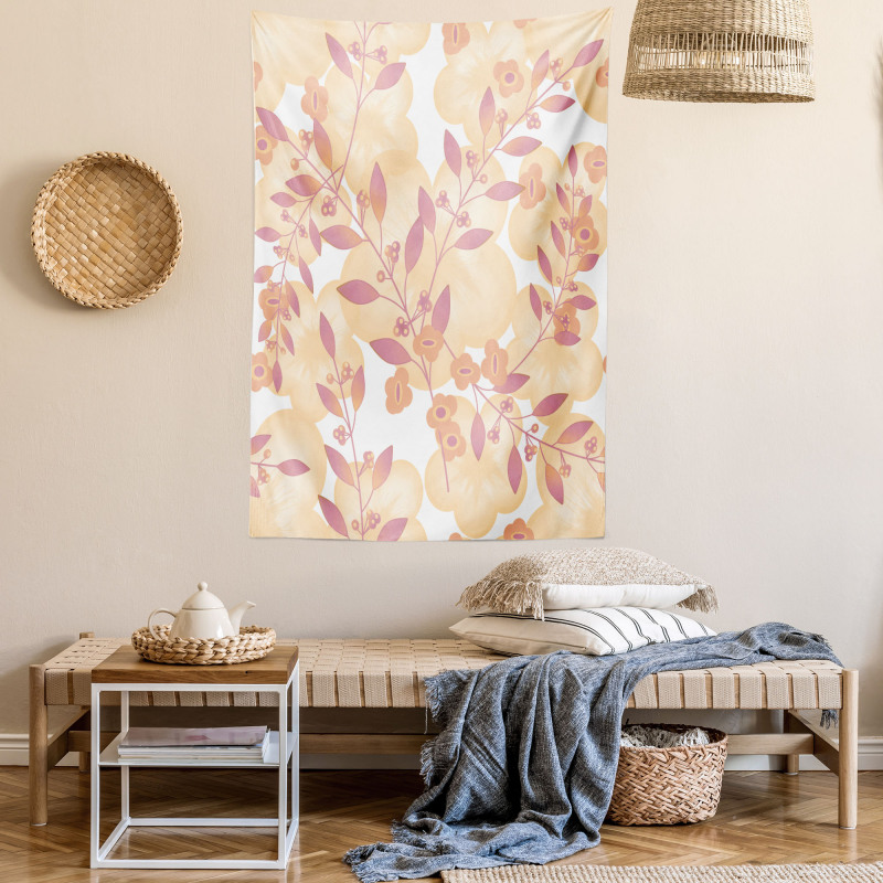 Floral Art Berry Pastel Tapestry