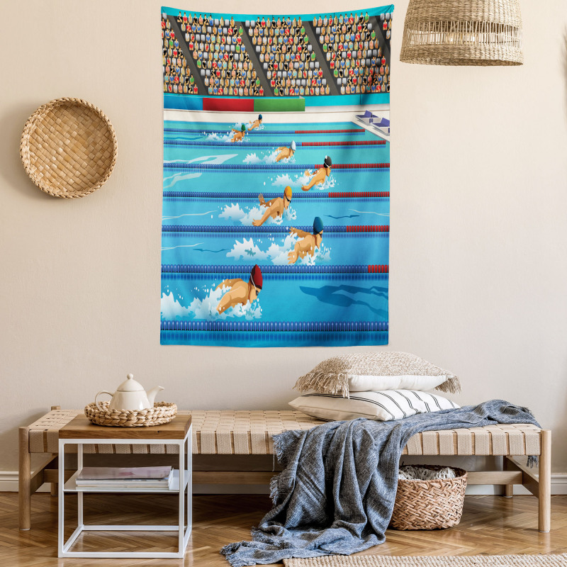 Olympics Swimming Race Tapestry