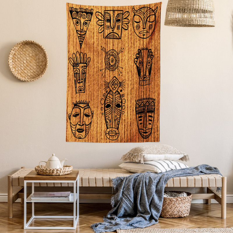 Native Masks Tapestry