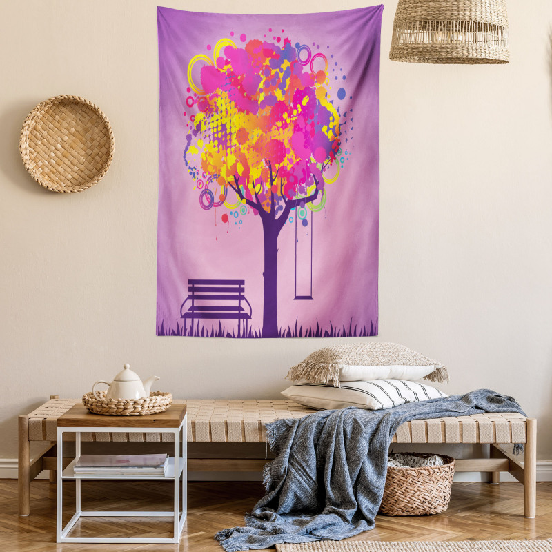 Colorful Leaves Swing Art Tapestry