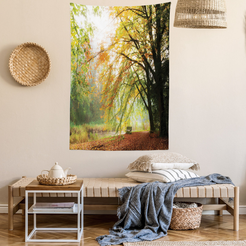 Autumn Forest Peace View Tapestry