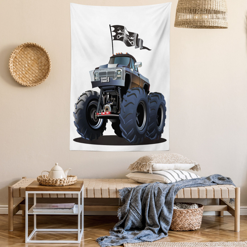 Monster Truck Pirate Tapestry