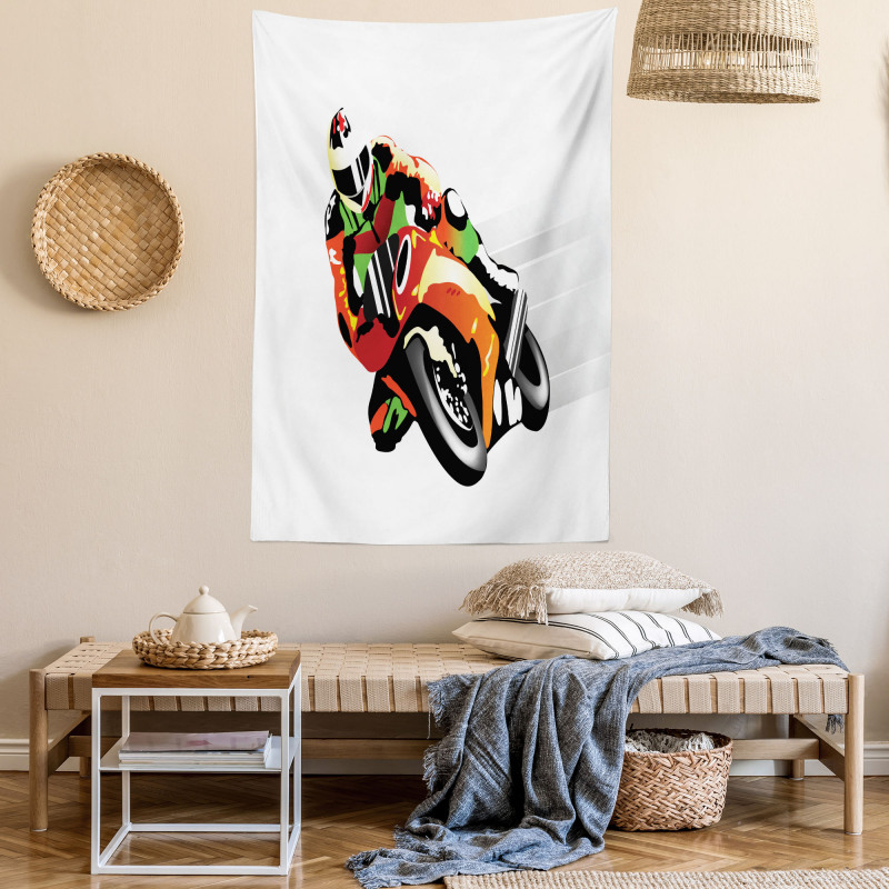 Motorcycle Racer Sport Tapestry