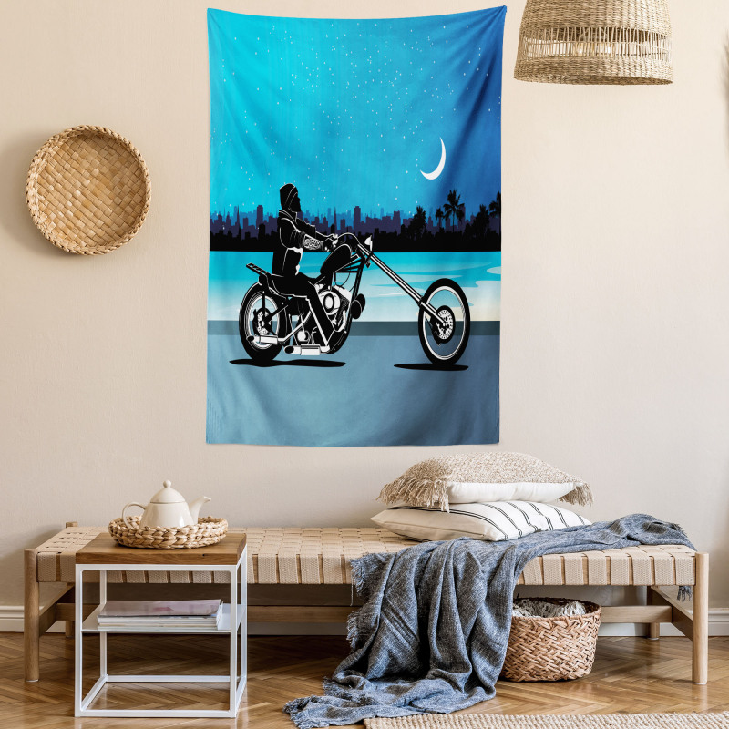 Chopper Motorcycle Tapestry