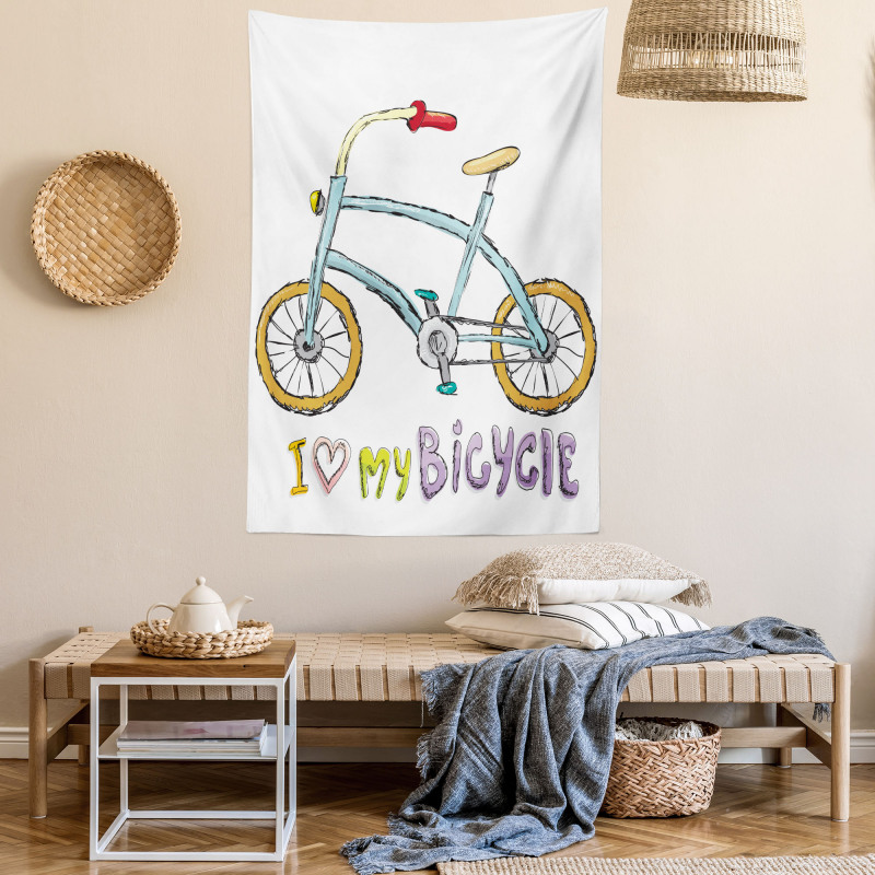 Bicycle Kids Love Words Tapestry