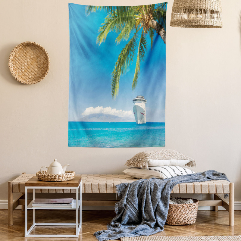 Cruise Ship Palm Tree Tapestry