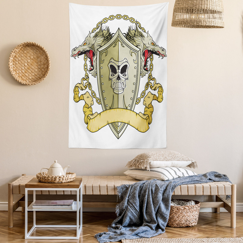 Shield Dragon Medieval Tapestry