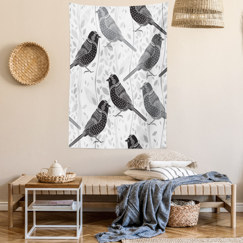 Birds and Floral Patterns Tapestry