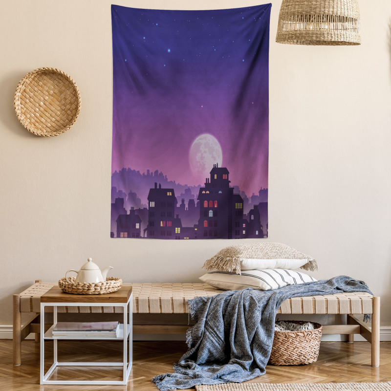 Moon Starry Night Sky Tapestry