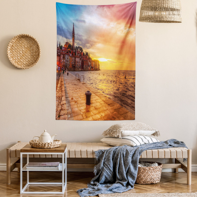 Sunset Seashore Coast Tapestry