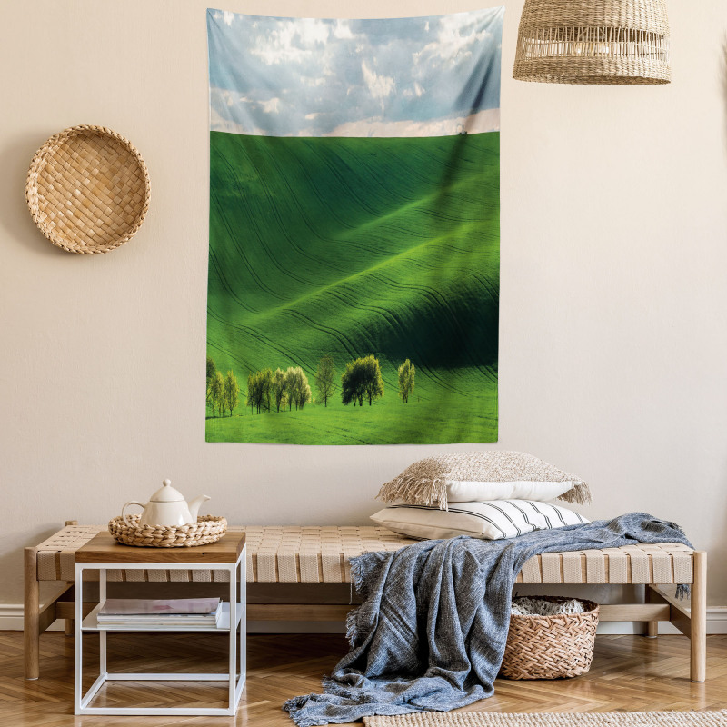 Cloudy Meadow Hills Tapestry