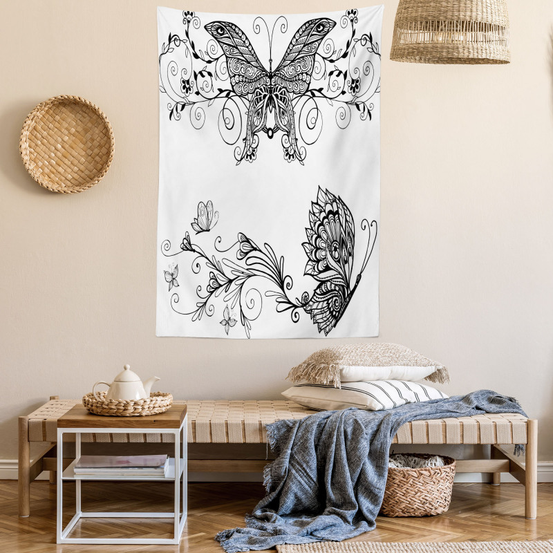 Butterfly Floral Tapestry