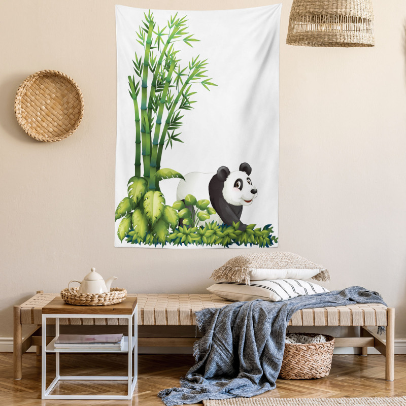 Panda Bear Bamboo Tapestry