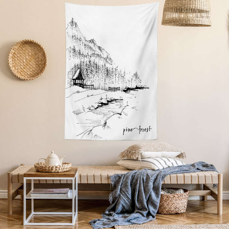 Pine Forest Countryside Tapestry