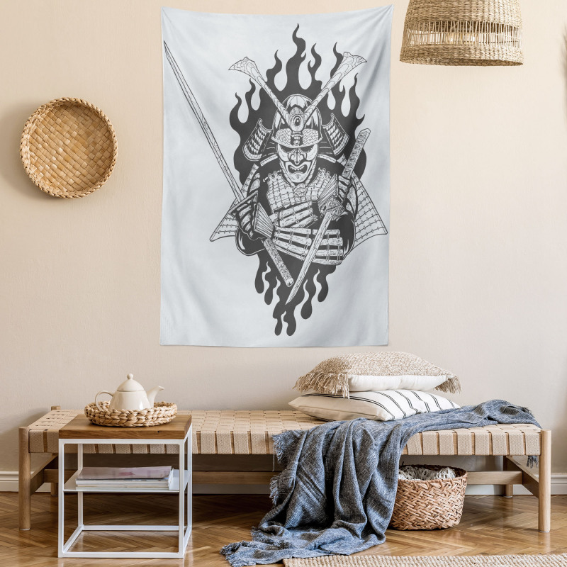 Ghost Ninja Fire Oriental Tapestry