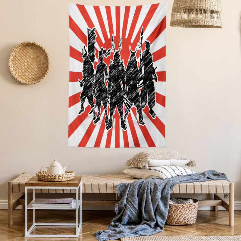 Samurai Ninja Retro Tapestry