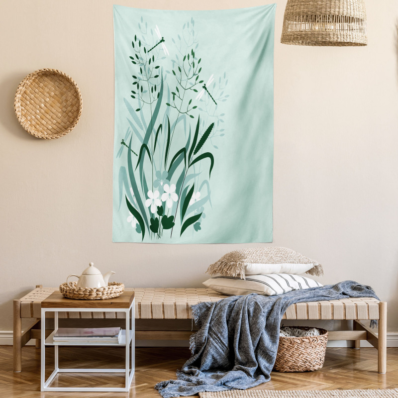 Dragonflies Wild Grass Tapestry