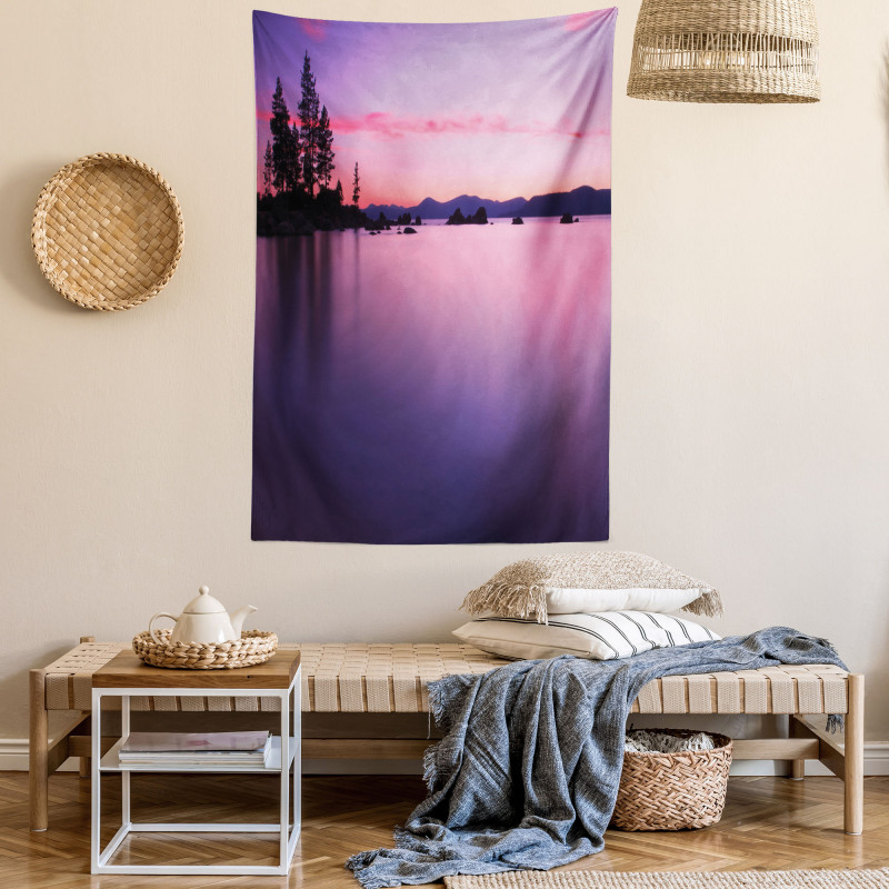 Hazy Calm Lake Tahoe Tapestry