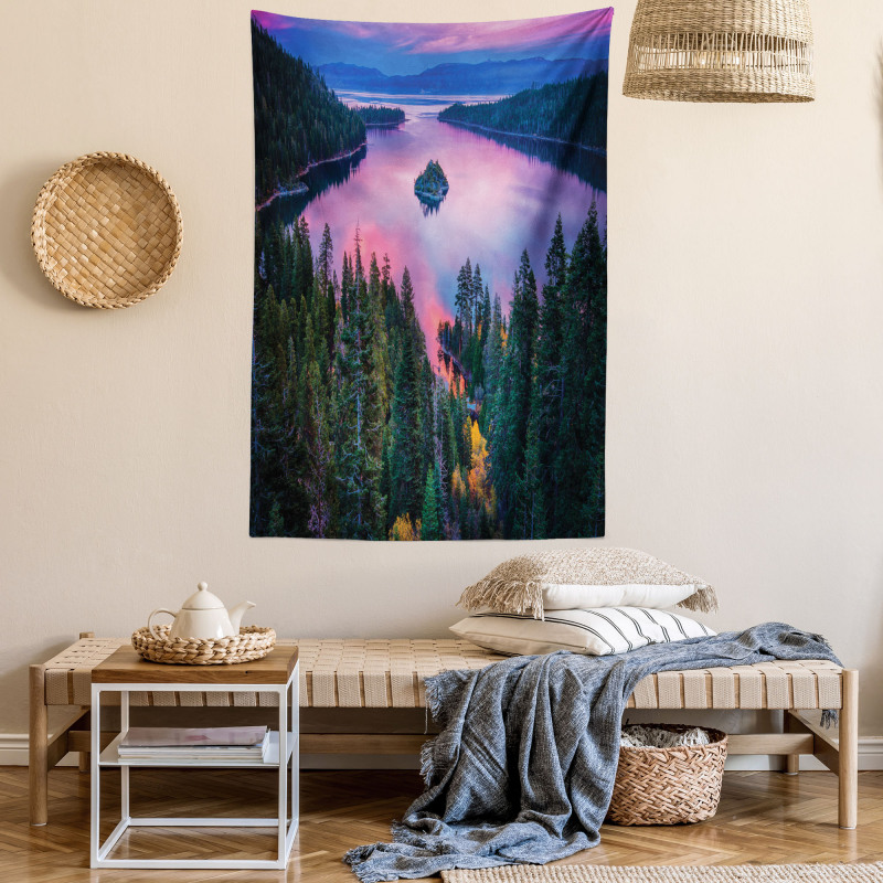 Forest and Lake View Tapestry