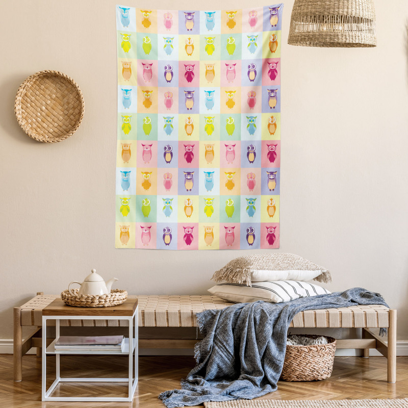 Colorful Owl Kids Tapestry
