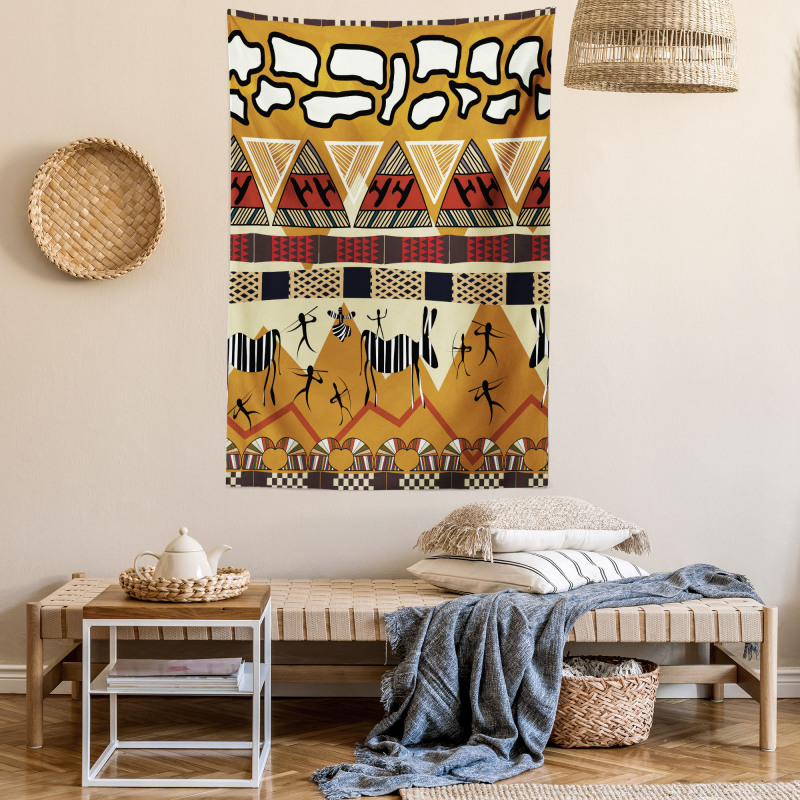 Hunt Zebra Tribe Ethnic Tapestry