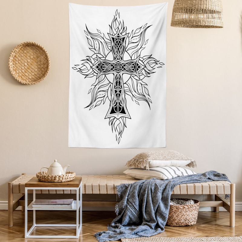 Gothic Flames Shape Tapestry