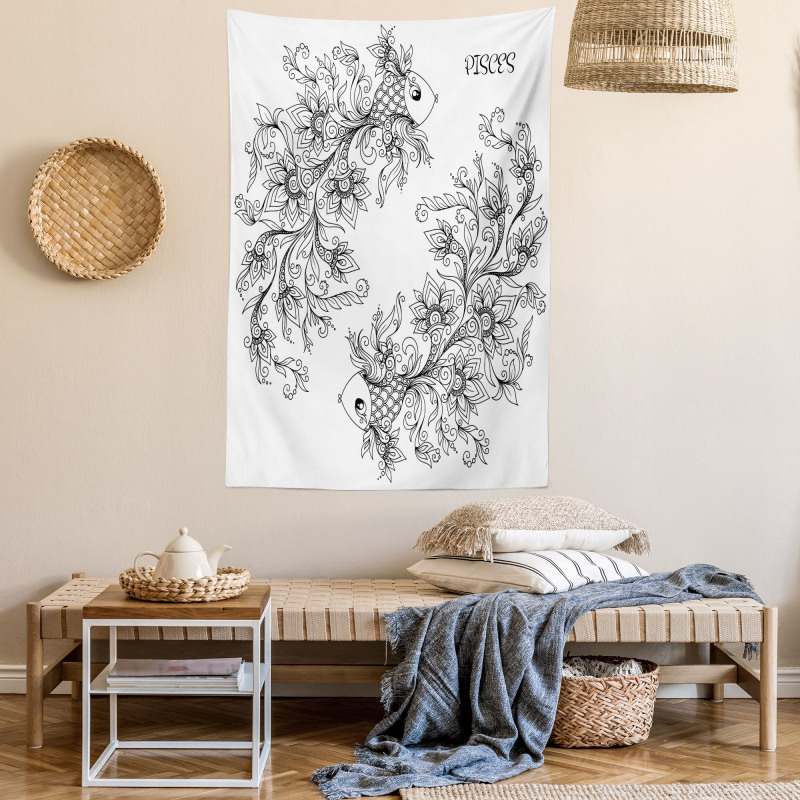 Astrology Pisces Sign Tapestry