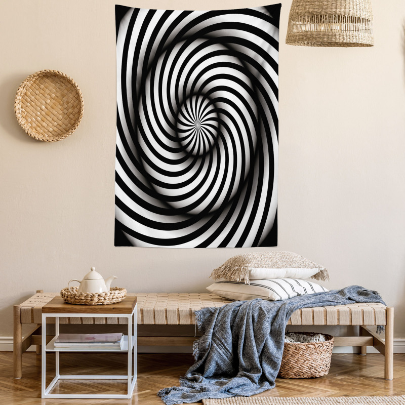 Black and White Swirl Tapestry