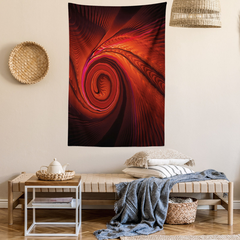 Surreal Waves Spiral Art Tapestry