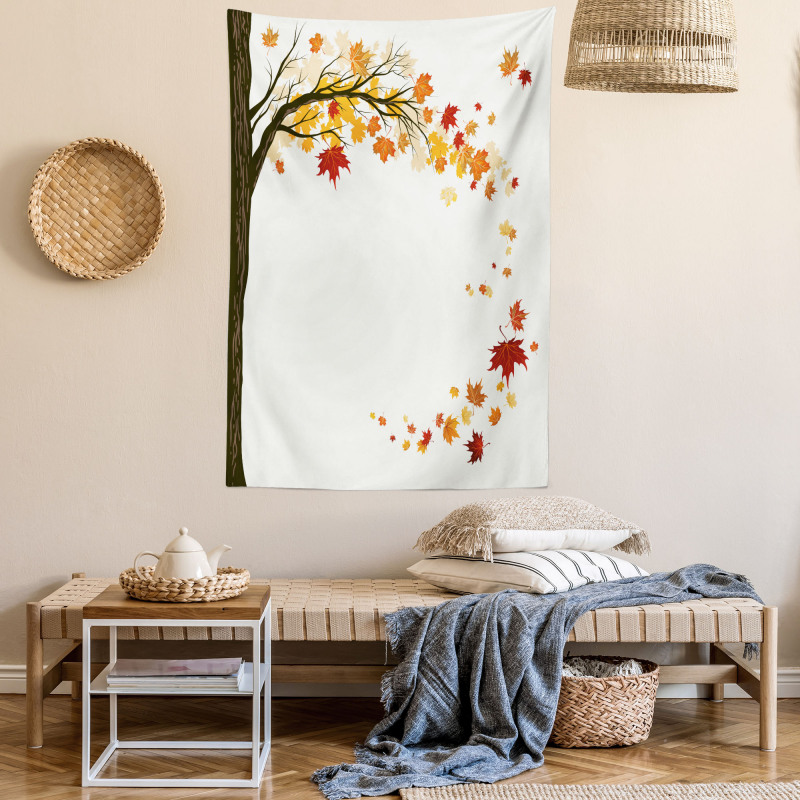 Flying Maple Leaf Seasons Tapestry