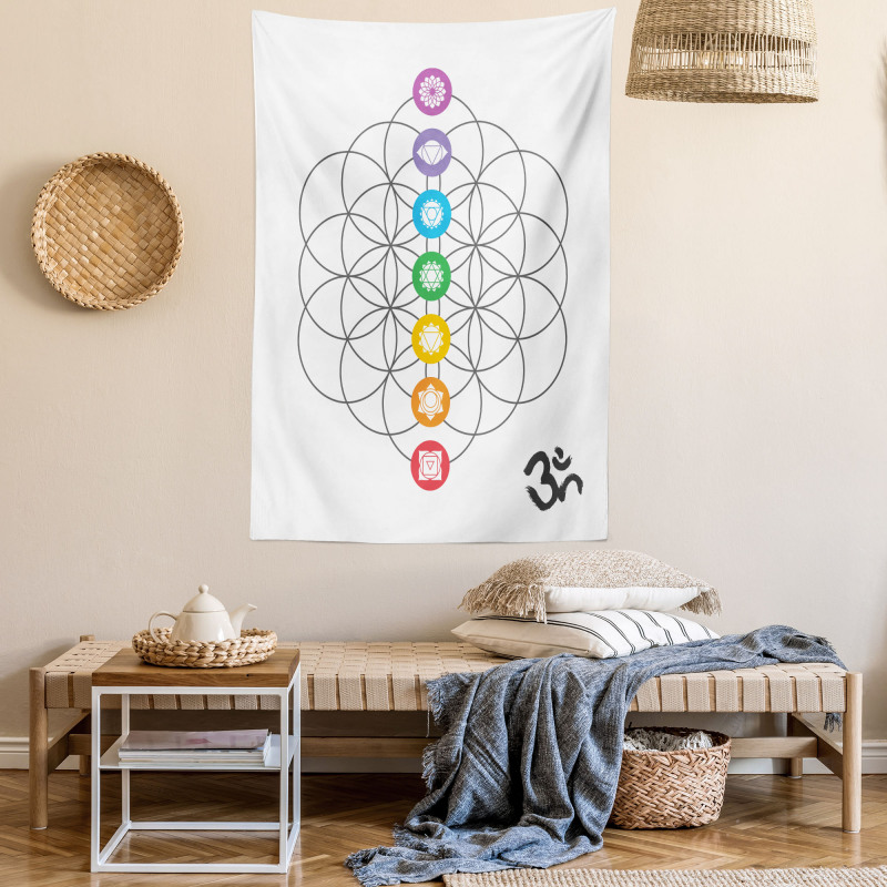 Chakra Point Rings Tapestry