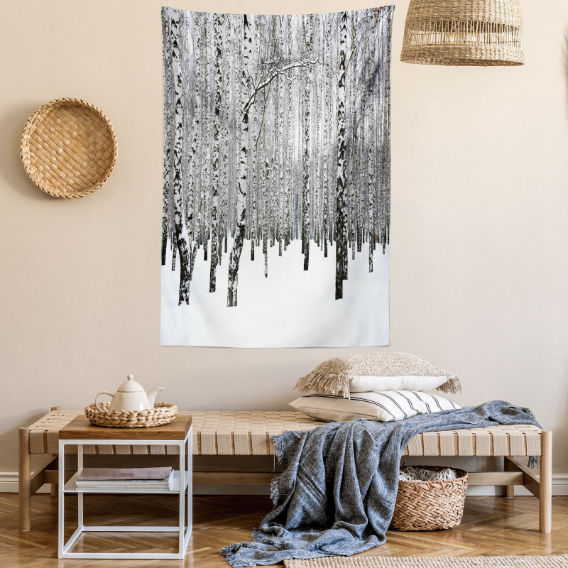 Snowy Forest Photo Woodland Tapestry