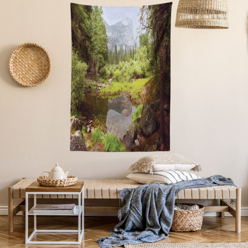 Spring Forest Mountain Tapestry