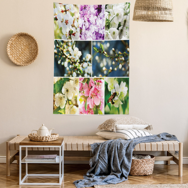Spring Scenery Collage Tapestry