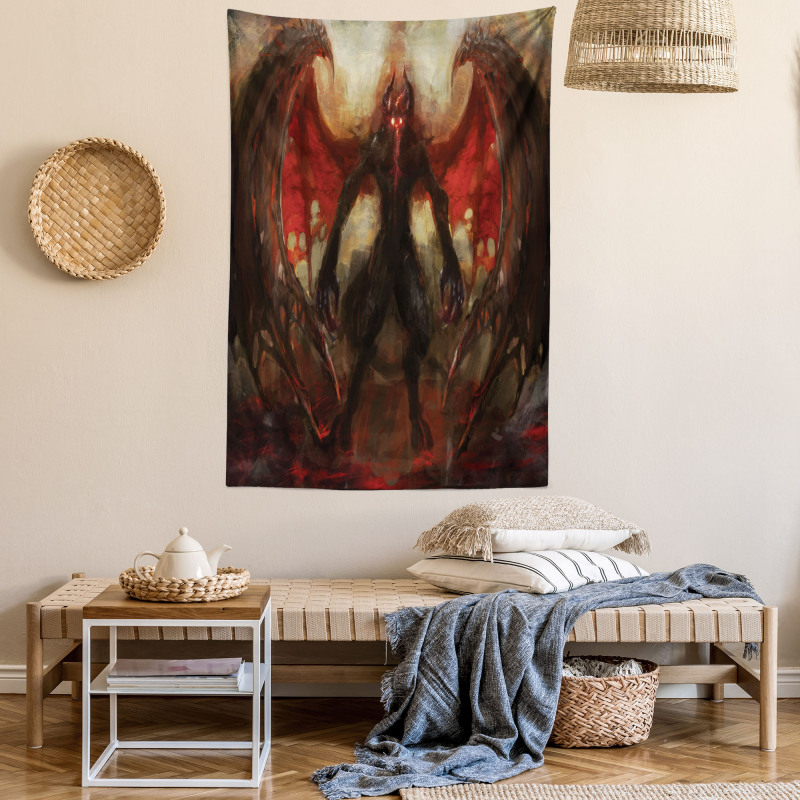 Devil Wings Flame Tapestry