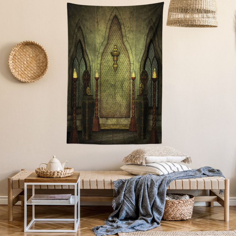 Fantasy Spooky Skull Tapestry