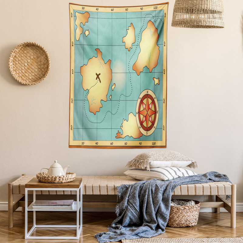 Treasure Compass Tapestry