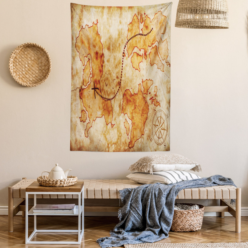 Grunge Map Tapestry