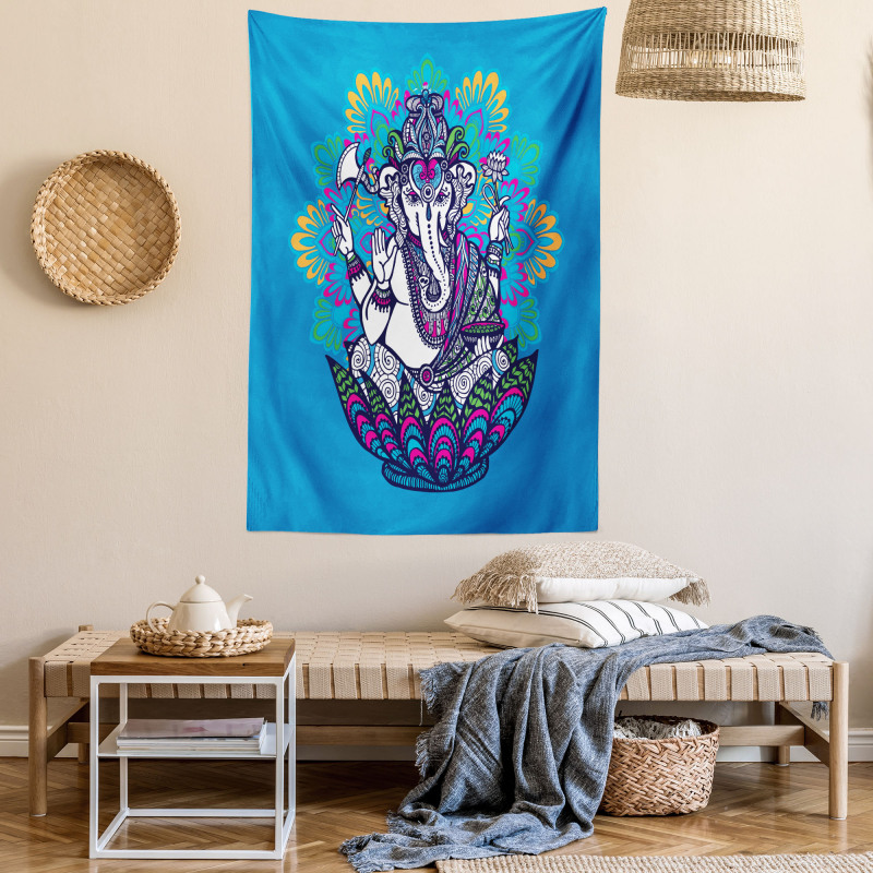 Elephant Mandala Pattern Tapestry