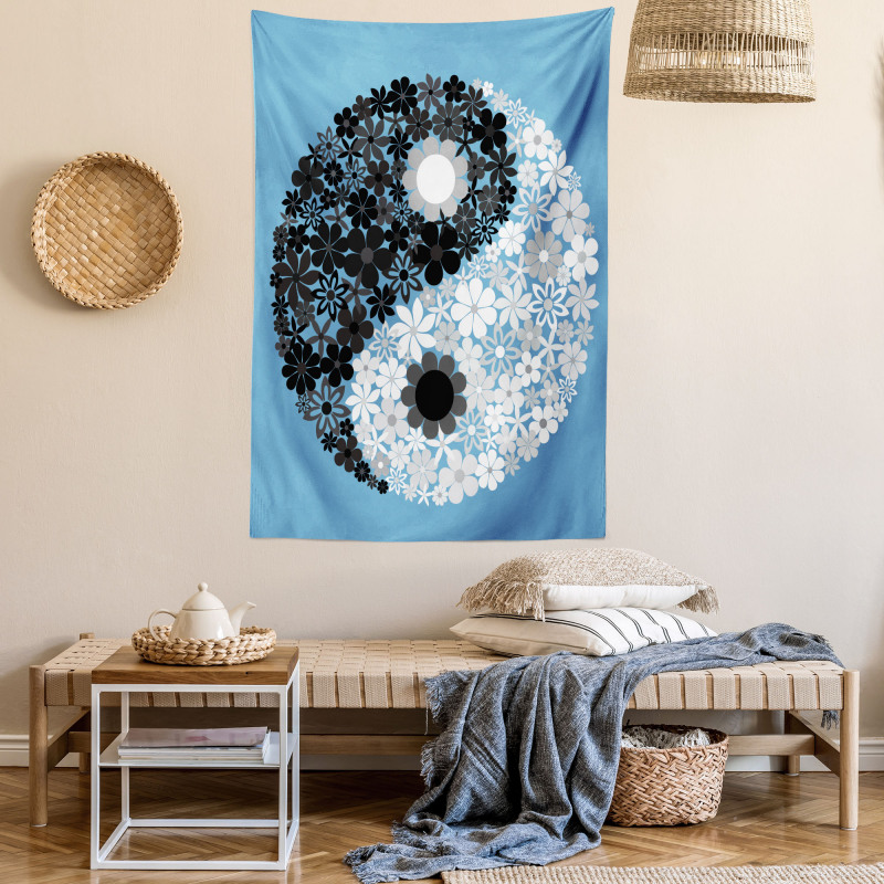 Tao Sign Floral Tapestry