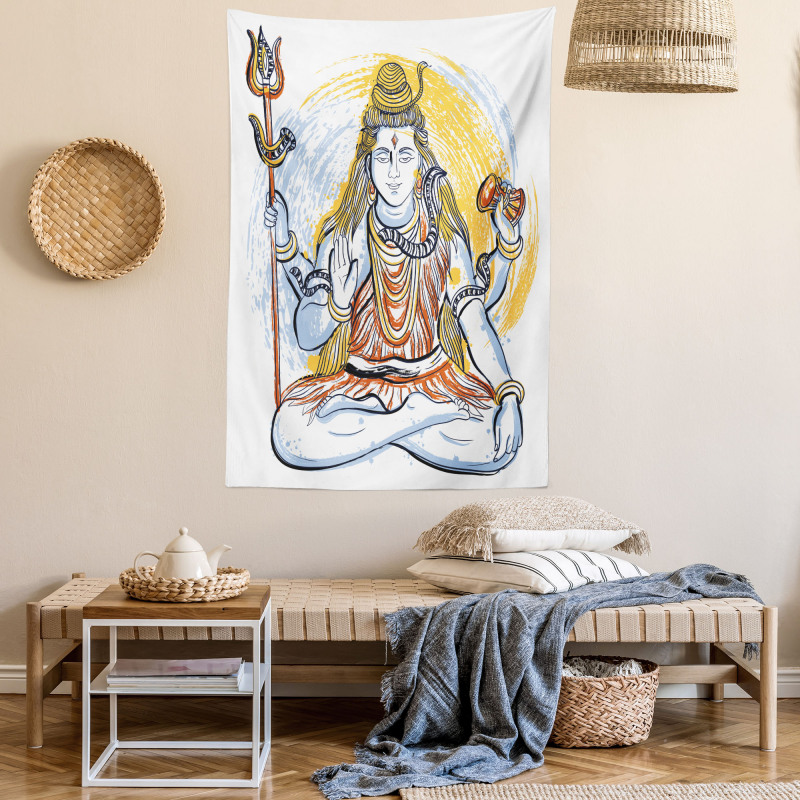 Grungy Style Meditation Tapestry