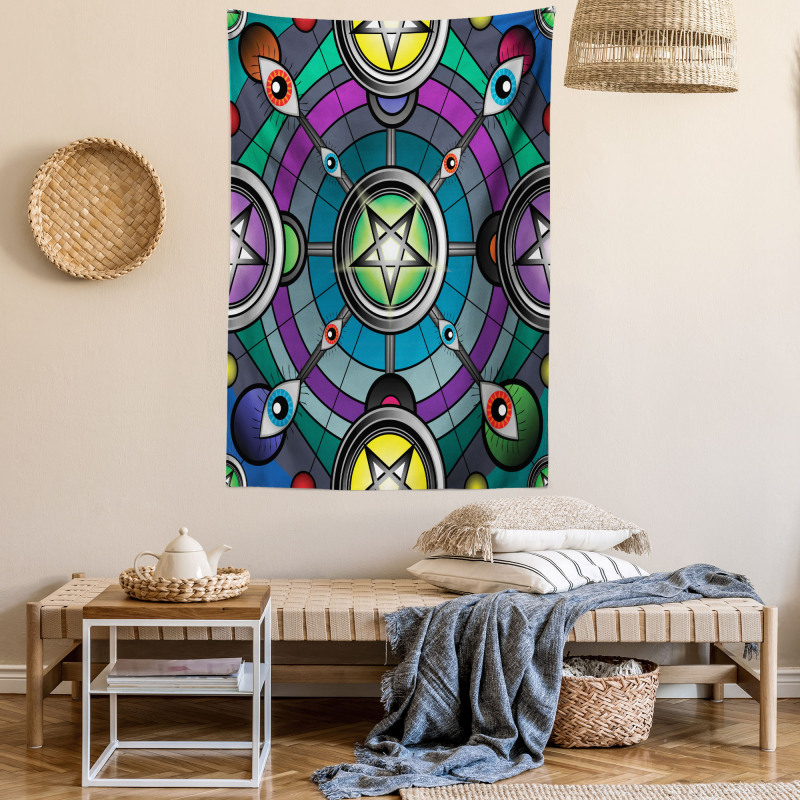 Pentagram Evil Eyes Tapestry