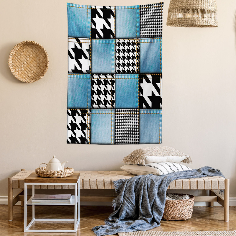 Denim Patchwork Tapestry