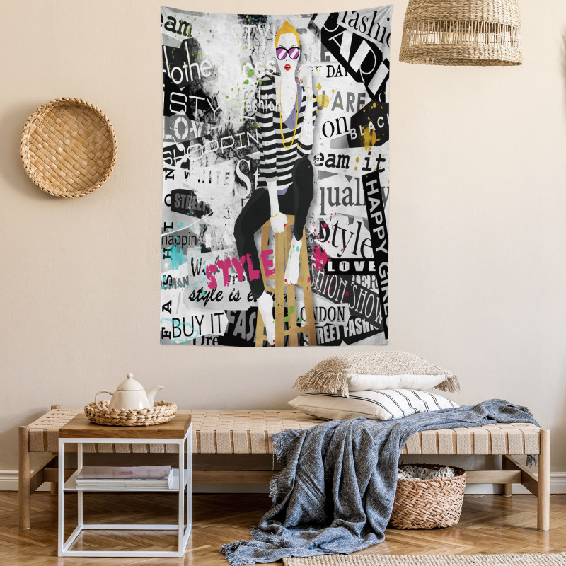 Fashion Girl Grunge Tapestry