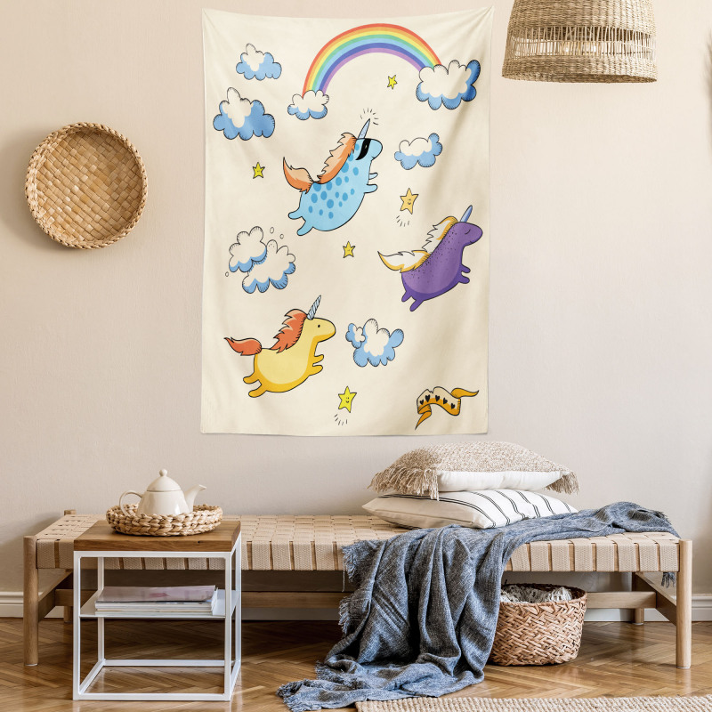 Pastel Flying Pony Art Tapestry