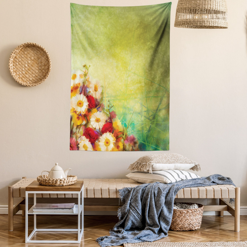 Romantic Flower Bouquet Tapestry